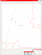 La Salle County Wall Map Red Line Style